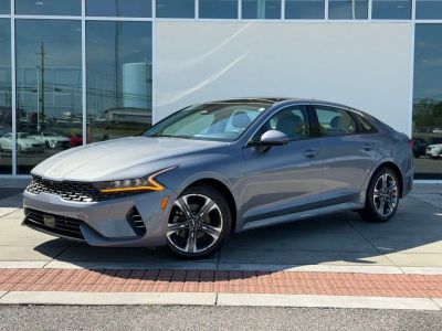 2022 Kia K5 EX in Silver — front three-quarter view