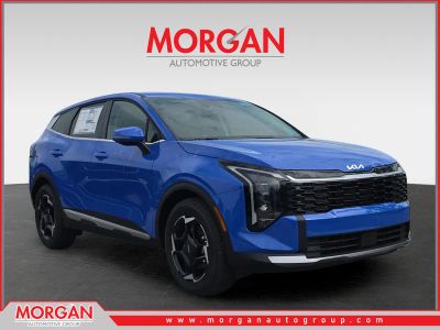 2026 Kia Sportage EX in Nebular Blue — front three-quarter view