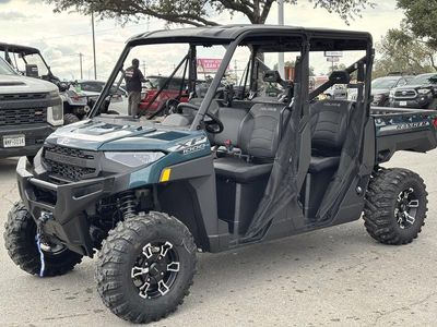 2026 Polaris Ranger Crew XP 1000 Premium Blue Labyrinth — side profile view