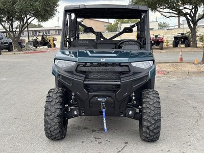 2026 Polaris Ranger Crew XP 1000 Premium Blue Labyrinth — rear three-quarter view