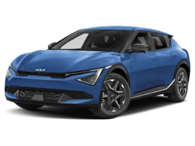 2026 Kia EV6 Wind in Midnight Lake Blue — front three-quarter view