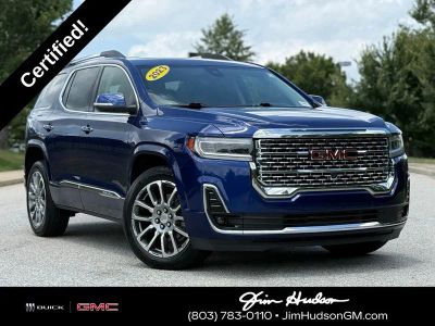 2023 GMC Acadia Denali in Blue Metallic — front three-quarter view