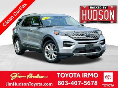 2023 Ford Explorer Limited in Iconic Silver Metallic — front three-quarter view