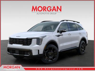 2026 Kia Sorento X-Line EX in Glacial White Pearl — front three-quarter view