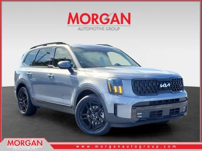 2024 Kia Telluride SX Prestige X-Line in Everlasting Silver — front three-quarter view
