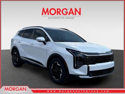 2026 Kia Sportage EX in Glacial White Pearl — front three-quarter view