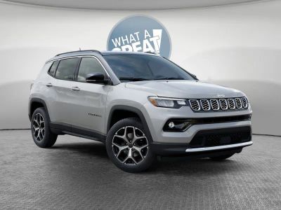 2026 Jeep Compass Limited in Silver Zynith Metallic Clear-Coat Exterior Paint — front three-quarter view