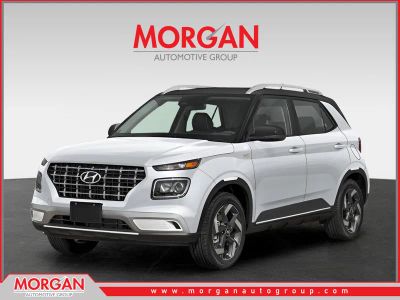 2026 Hyundai VENUE SEL in Lunar White w/Black Roof — front three-quarter view