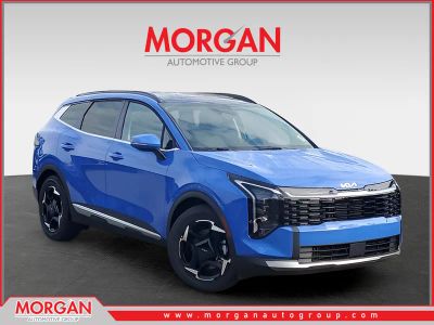 2026 Kia Sportage EX in Blue — front three-quarter view