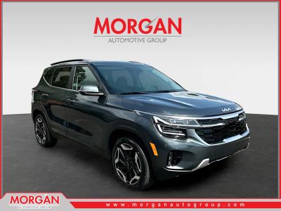 2026 Kia Seltos SX in Gray — front three-quarter view