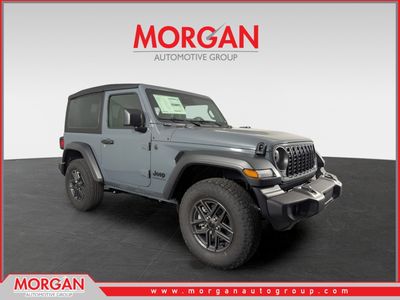 2026 Jeep Wrangler Sport S in Gray — front three-quarter view