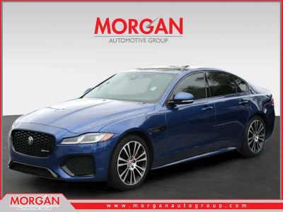 2022 Jaguar XF R-Dynamic SE in Bluefire Blue Metallic — front three-quarter view