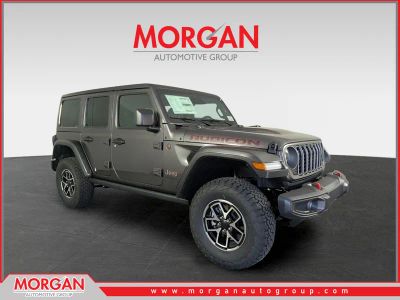 2026 Jeep Wrangler Rubicon in Gray — front three-quarter view