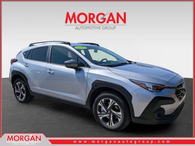 2025 Subaru Crosstrek Premium in Ice Silver Metallic — front three-quarter view