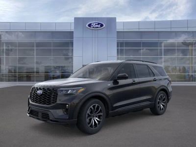2026 Ford Explorer in Agate Black — front three-quarter view