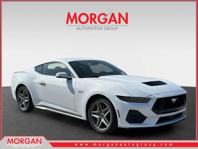 2025 Ford Mustang GT Premium in White — front three-quarter view