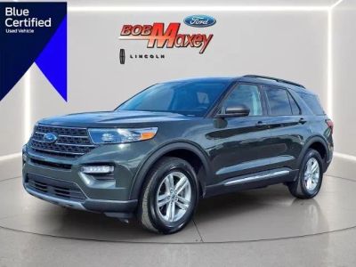 2024 Ford Explorer XLT in Forged Green L9 — front three-quarter view