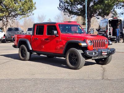2021 Jeep Gladiator Mojave 4x4 in Firecracker Red Clearcoat — front three-quarter view
