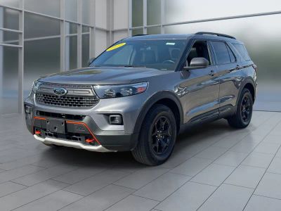 2022 Ford Explorer Timberline in Gray Metallic — front three-quarter view