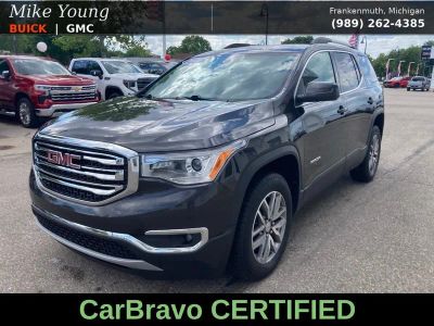 2018 GMC Acadia SLE in Iridium Metallic — front three-quarter view