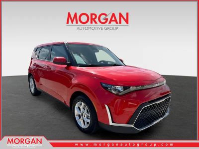 2024 Kia Soul LX in Inferno Red — front three-quarter view