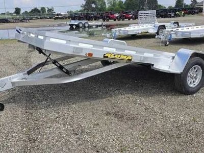 2027 Aluma 6'6x14 Tilt Bed Aluminum Utility Trailer For Sale. — front three-quarter view