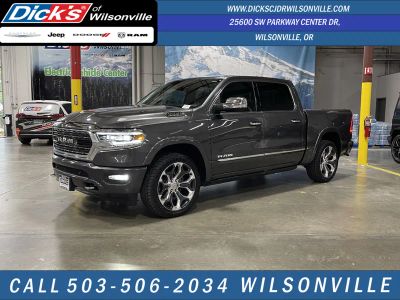 2019 RAM 1500 Limited in Granite Crystal Metallic Clearcoat — front three-quarter view
