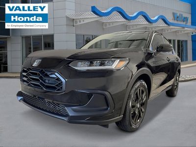 2026 Honda HR-V Sport in Crystal Black Pearl — front three-quarter view