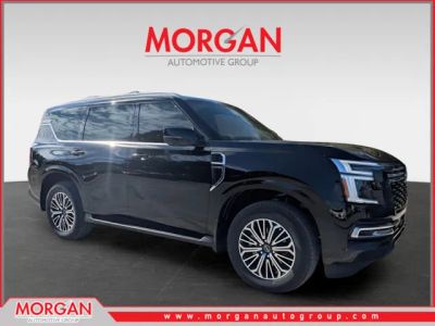 2026 Nissan Armada Platinum in Black — front three-quarter view
