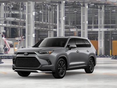 2026 Toyota Grand Highlander Hybrid MAX Platinum in Heavy Metal [Extra_Cost_Color] — front three-quarter view