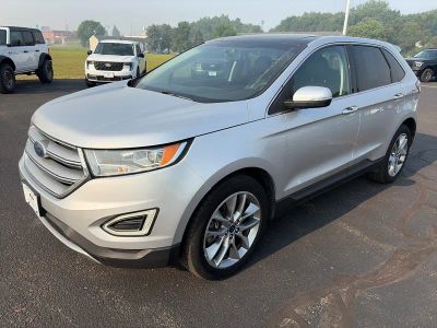 2015 Ford Edge TITANIUM AWD in Ingot Silver Metallic — front three-quarter view