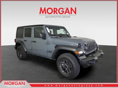 2026 Jeep Wrangler Sport S in Gray — front three-quarter view