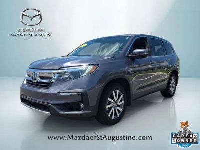 2021 Honda Pilot EX-L in Gray — front three-quarter view