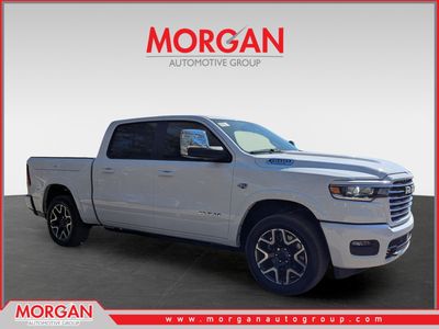 2026 Ram 1500 Laramie in White — front three-quarter view