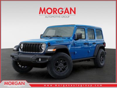 2026 Jeep Wrangler Willys in Blue — front three-quarter view