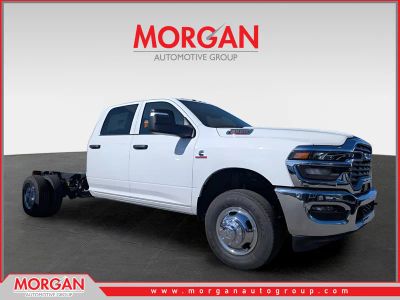 2026 Ram 3500 Tradesman Chassis in White — front three-quarter view