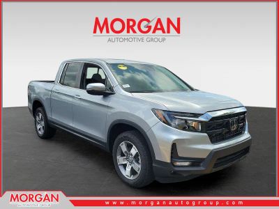 2026 Honda Ridgeline RTL in Solar Silver Metallic — front three-quarter view