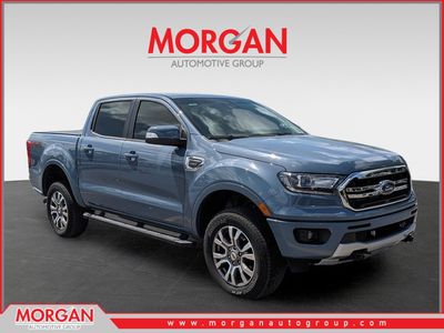 2023 Ford Ranger Lariat in Gray — front three-quarter view