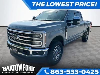 2026 Ford F-250SD Lariat 4WD CREW CAB in Gray Metallic — front three-quarter view