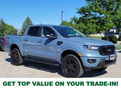 2023 Ford Ranger Lariat in Azure Gray Metallic — front three-quarter view