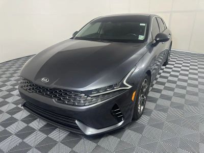 2021 Kia K5 EX in Gray — front three-quarter view