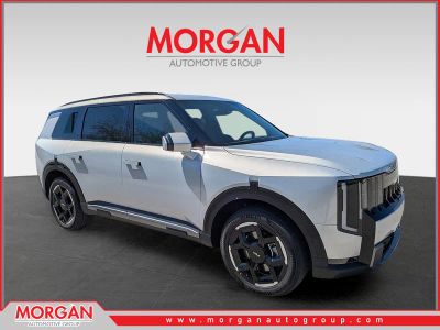 2027 Kia Telluride EX in Ivory Silver — front three-quarter view