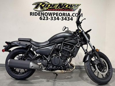 2025 Kawasaki Eliminator in METALLIC FLAT SPARK BLACK — front three-quarter view