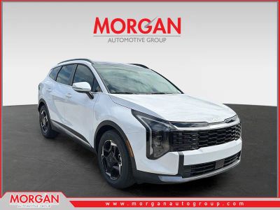 2026 Kia Sportage EX in Glacial White Pearl — front three-quarter view