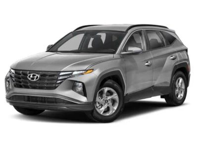 2022 Hyundai Tucson SEL in Amazon Gray — front three-quarter view