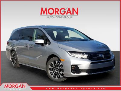 2026 Honda Odyssey Elite in Solar Silver Metallic — front three-quarter view