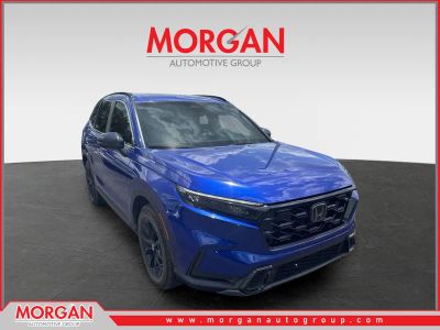 2024 Honda CR-V Hybrid Sport in Blue — front three-quarter view