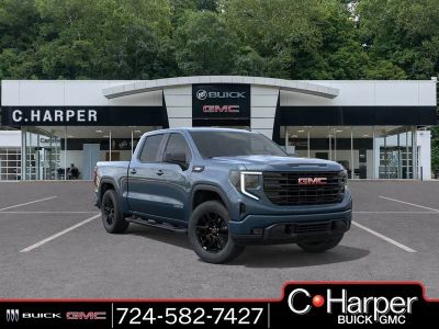 2026 GMC Sierra 1500 Elevation in Downpour Metallic — front three-quarter view