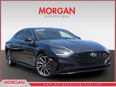 2022 Hyundai Sonata Limited in Phantom Black — front three-quarter view