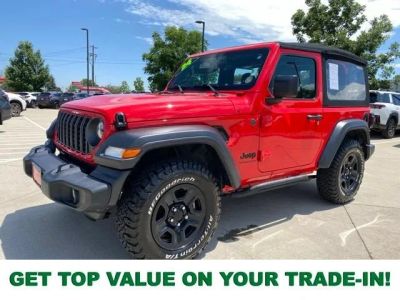 2024 Jeep Wrangler Sport in Firecracker Red Clearcoat — front three-quarter view